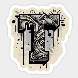 Letter T design graffity style Sticker